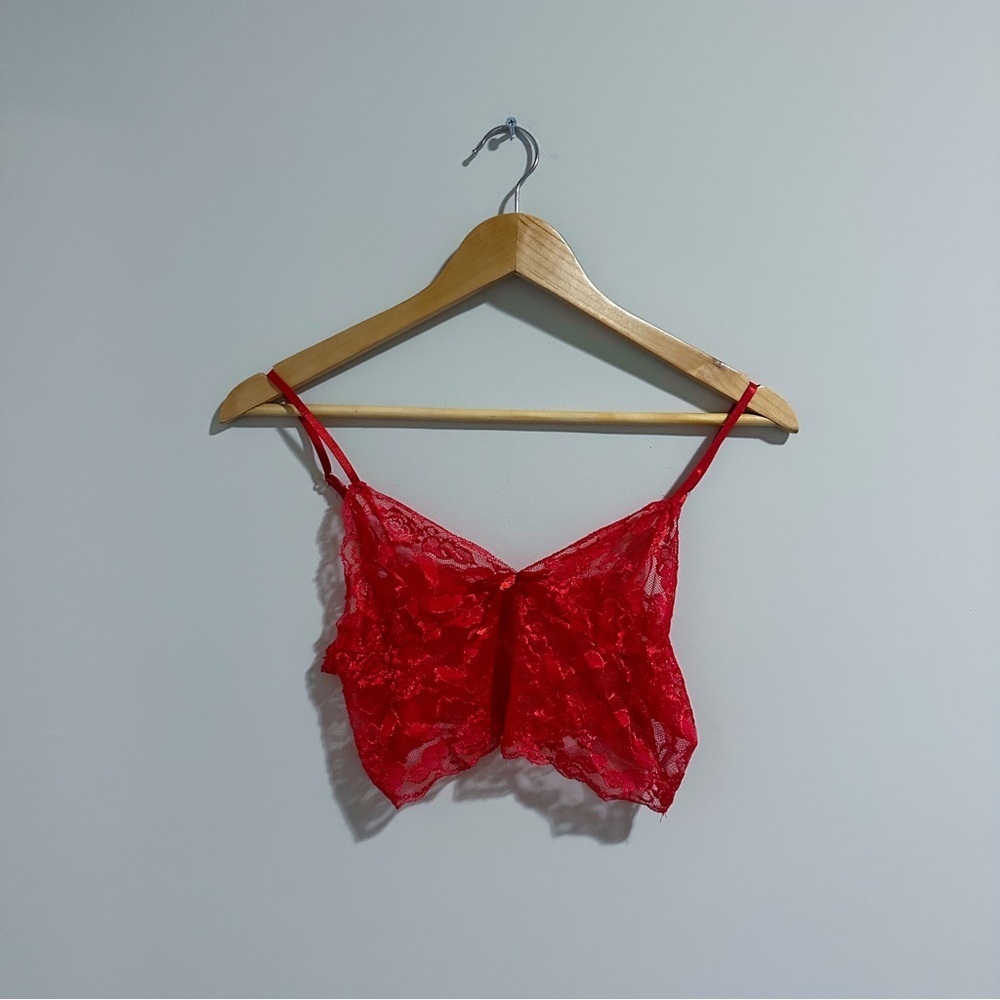 3/$20⚡️ Amazon Lace Sheer See Through Sleeveless Crop Tank Top Bow